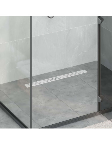 Drenaggio doccia con design a striscia Argento 70 cm