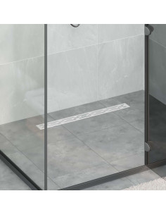 Drenaggio doccia con design a striscia Argento 80 cm