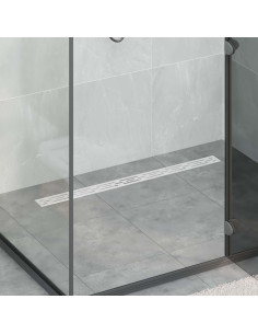 Drenaggio doccia con design a striscia Argento 100 cm