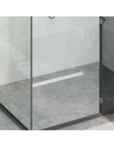 Scarico doccia 2-in-1 con sifone a 360° Argento 60 cm