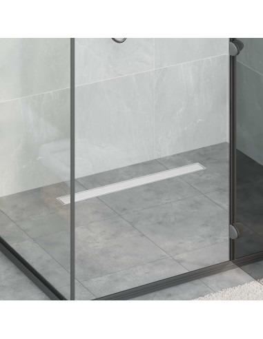 Scarico doccia 2-in-1 con sifone a 360° Argento 70 cm