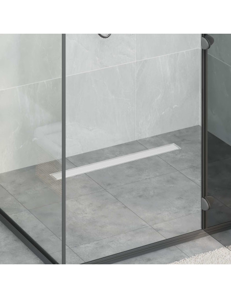 Scarico doccia 2-in-1 con sifone a 360° Argento 70 cm