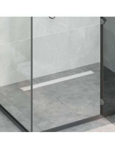 Scarico doccia 2-in-1 con sifone a 360° Argento 80 cm