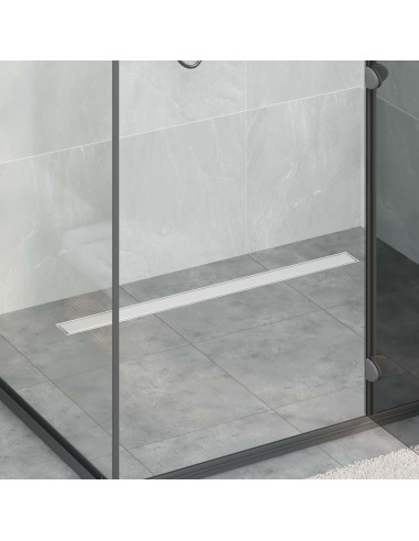 Scarico doccia 2-in-1 con sifone a 360° Argento 90 cm