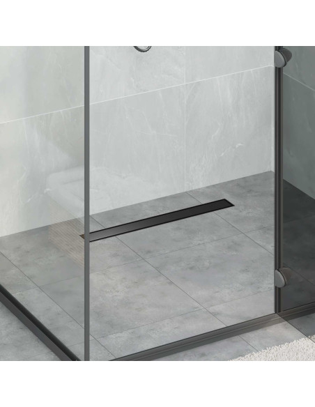 Scarico doccia 2-in-1 con sifone a 360° Nero 60 cm