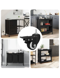 Ruote 12 pcs Nero M6 x 37 mm Ferro e nylon 2