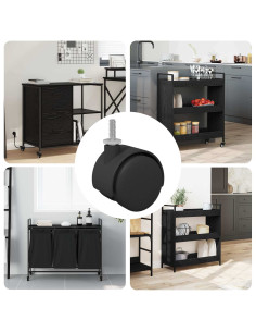 Ruota 12 pcs Nero e Argento 40,1 x 40,1 x 37,8 mm Ferro e PP