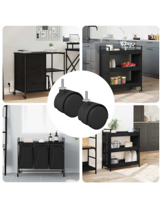 Ruote 2 pcs Nero 40,1 x 37,8 mm PP e Ferro