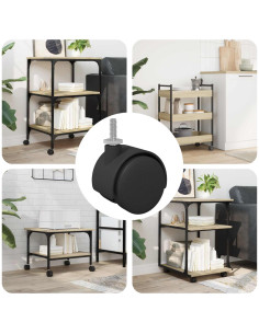 Ruote 12 pcs Nero 40,1 x 37,8 mm PP e Ferro