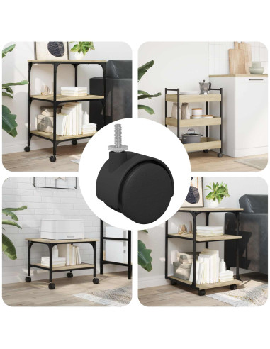 Ruote 12 pcs Nero 40,1 x 37,8 mm PP e Ferro