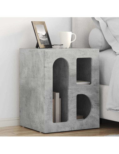 Comodino Grigio cemento 40 x 35 x 50 cm Legno multistrato