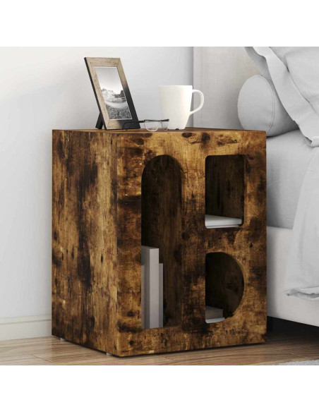 Comodino 2 pcs Rovere fumé 40 x 35 x 50 cm Legno multistrato