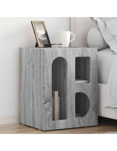 Comodino Grigio Sonoma 40 x 35 x 50 cm Legno multistrato