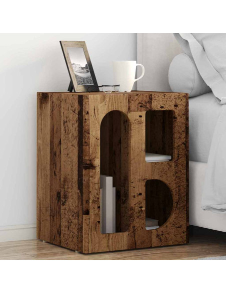 Comodino 2 pcs Legno vecchio 40 x 35 x 50 cm Legno multistrato