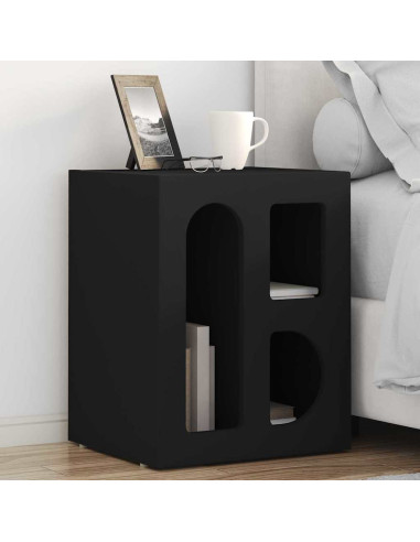 Comodino Nero 40 x 35 x 50 cm Legno multistrato