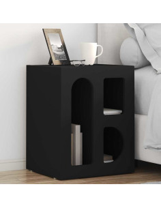 Comodino 2 pcs Nero 40 x 35 x 50 cm Legno multistrato