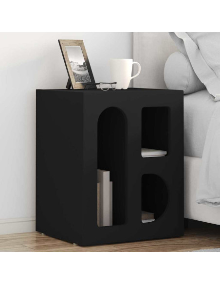 Comodino 2 pcs Nero 40 x 35 x 50 cm Legno multistrato