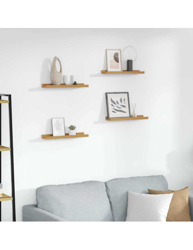 Scaffale da parete 4 pcs Beige 40 x 9 x 3 cm Legno multistrato
