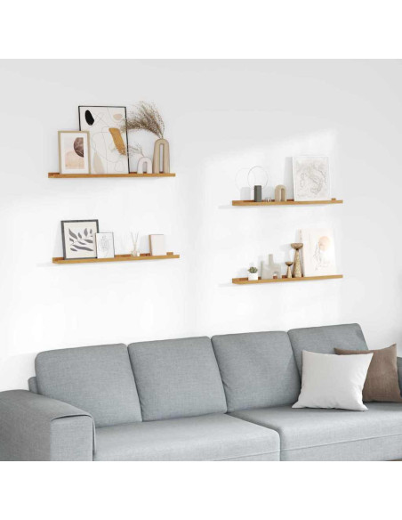 Scaffale da parete 4 pcs Beige 80 x 9 x 3 cm Legno multistrato