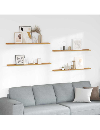 Scaffale da parete 4 pcs Beige 115 x 9 x 3 cm Legno multistrato