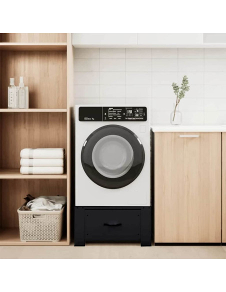 Pedestallo per Lavatrice Nero 64 x 55 x 32,5 cm Acciaio