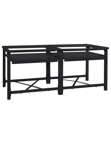 Pedestallo per Lavatrice 2 pcs Nero 120 x 56 x 52 cm Acciaio
