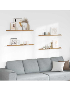 Scaffale da parete con lo scaffale 4 pcs Marrone 100 x 9 x 3 cm