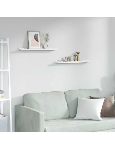 Scaffale da parete 2 pcs Marmo Bianco 60 x 9 x 3 cm