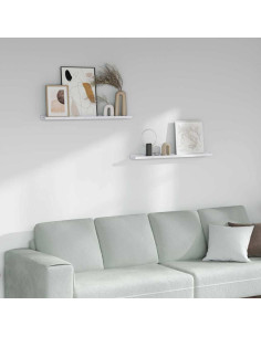 Scaffale da parete 2 pcs Marmo Bianco 80 x 9 x 3 cm
