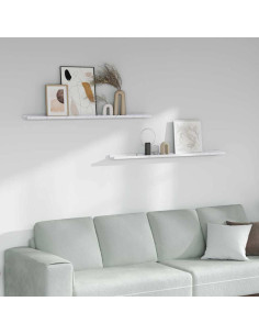 Scaffale da parete 2 pcs Marmo Bianco 115 x 9 x 3 cm