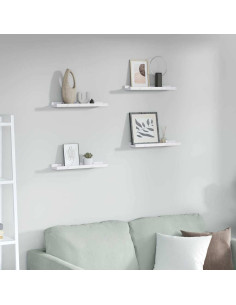 Scaffale da parete 4 pcs Marmo Bianco 40 x 9 x 3 cm