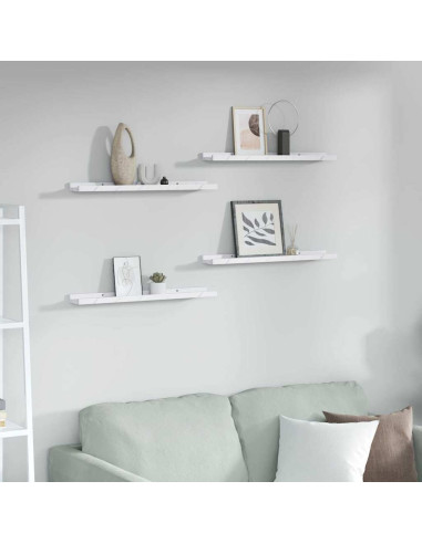 Scaffale da parete 4 pcs Marmo Bianco 60 x 9 x 3 cm