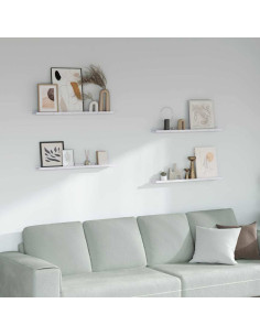 Scaffale da parete 4 pcs Marmo Bianco 80 x 9 x 3 cm