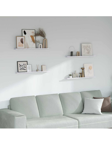 Scaffale da parete 4 pcs Marmo Bianco 80 x 9 x 3 cm