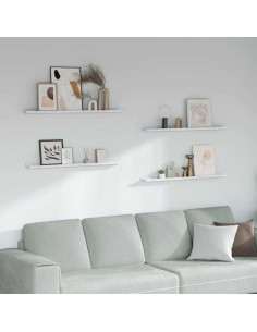 Scaffale da parete 4 pcs Marmo Bianco 100 x 9 x 3 cm