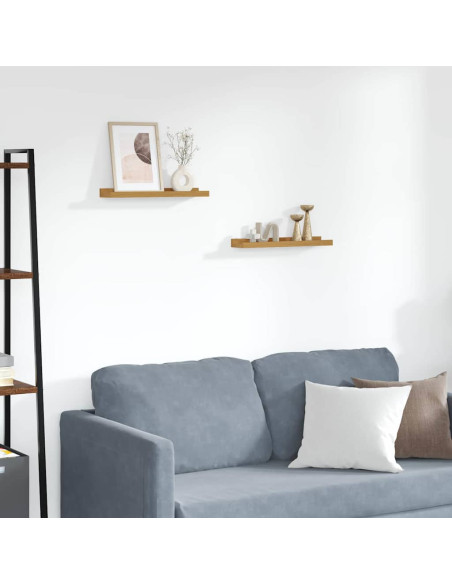 Scaffale da parete 2 pcs Beige 40 x 9 x 3 cm Legno multistrato