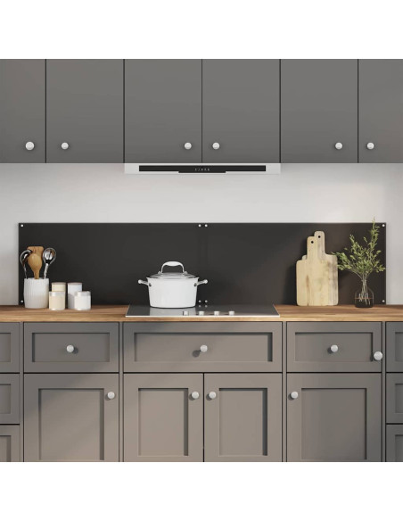 Rivestimento da Cucina 2 pcs Nero 90 x 40 cm vetro temperato