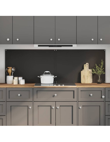 Rivestimento da Cucina 2 pcs Nero 90 x 60 cm vetro temperato