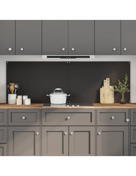 Rivestimento da Cucina 2 pcs Nero 90 x 60 cm vetro temperato