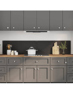 Rivestimento da Cucina 2 pcs Nero 100 x 40 cm vetro temperato