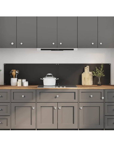 Rivestimento da Cucina 2 pcs Nero 100 x 40 cm vetro temperato