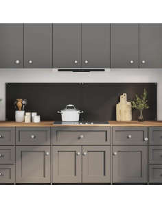 Rivestimento da Cucina 2 pcs Nero 100 x 50 cm vetro temperato