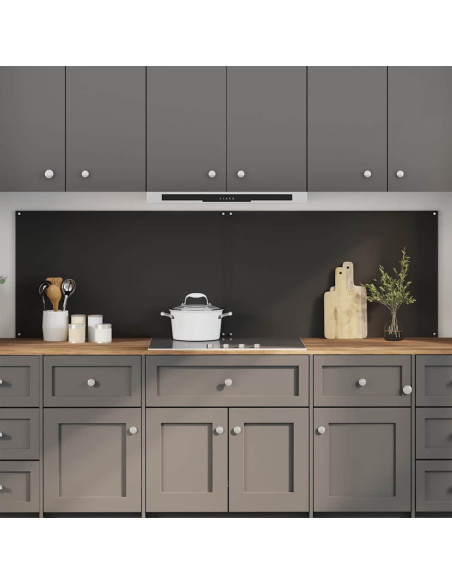 Rivestimento da Cucina 2 pcs Nero 100 x 60 cm vetro temperato