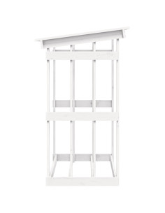 Portalegna Bianco 108x64,5x109 cm in Legno Massello di Pino