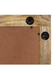 Specchio da Bagno 50x70x2,5 cm Legno Massello di Mango e Vetro