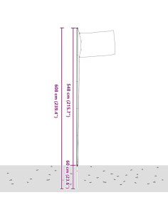 Asta e Bandiera Olanda 6,08 m Alluminio