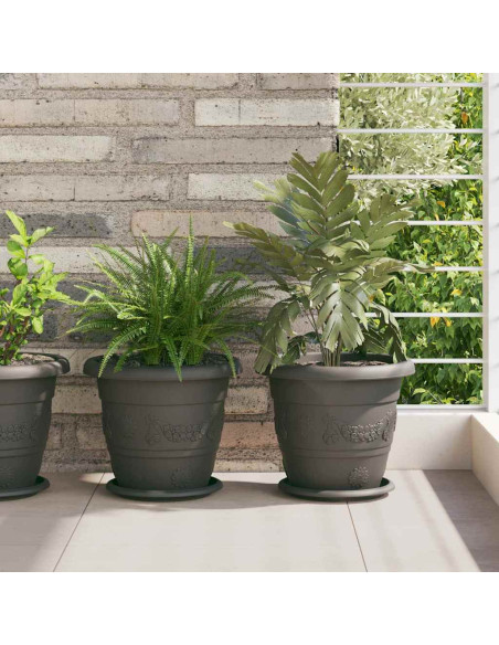 Vassoio Rotondo per Fiori 24 pcs Nero Ø 19 x 2 cm Plastica