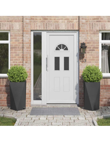 Fioriera 2 pcs Nero 40 x 40 x 75 cm Acciaio