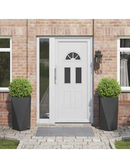 Fioriera 2 pcs Nero 40 x 40 x 75 cm Acciaio