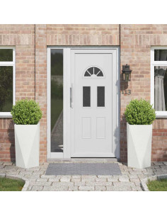 Fioriera 2 pcs Bianco 40 x 40 x 75 cm Acciaio